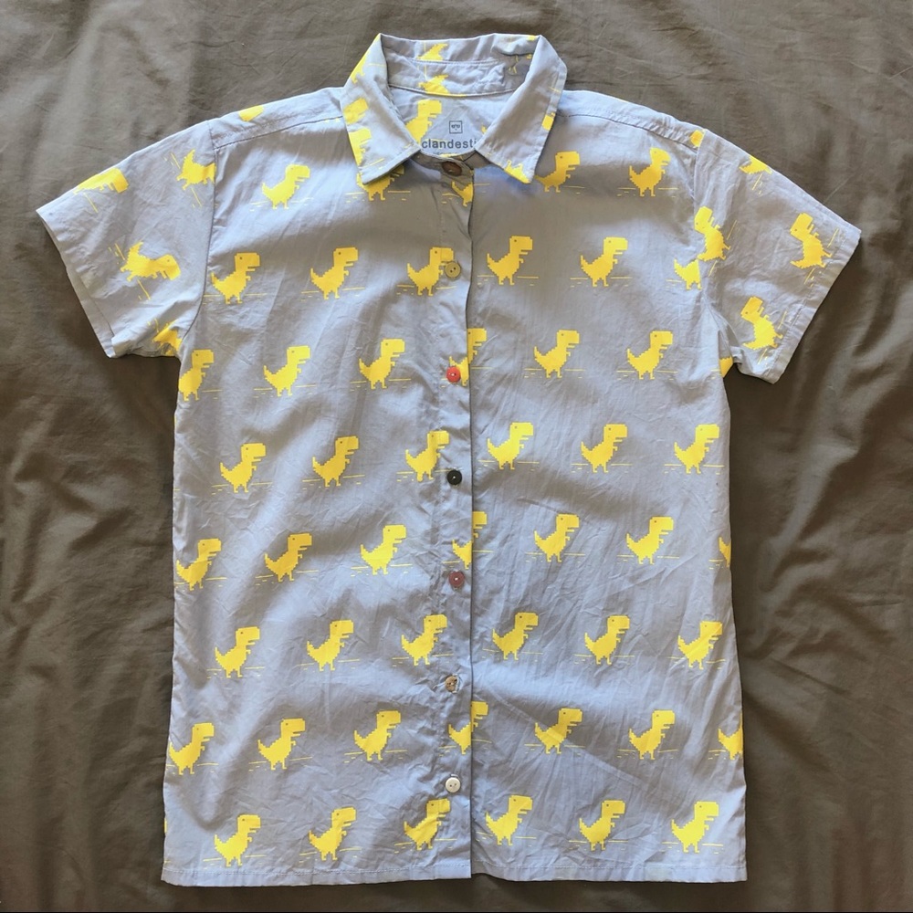 Unisex Blue&Yellow Short Sleeve Shirt